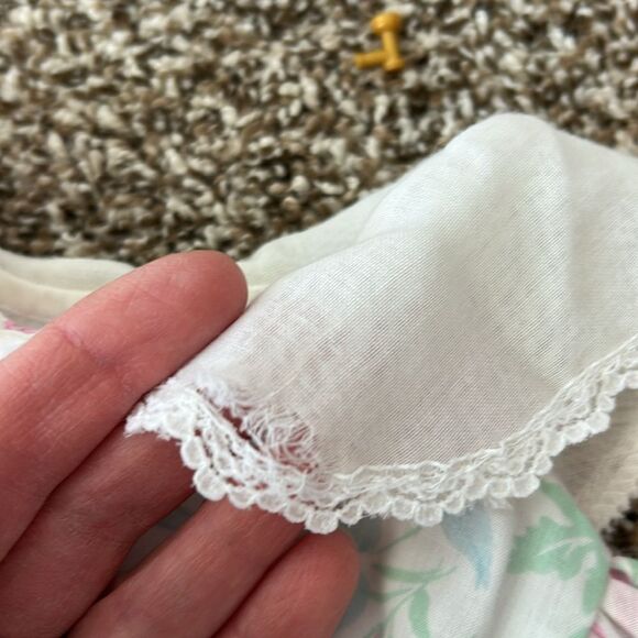 Vintage 80s Floral Easter Spring Collared Formal Baby Girl Dress - Picture 13 of 14